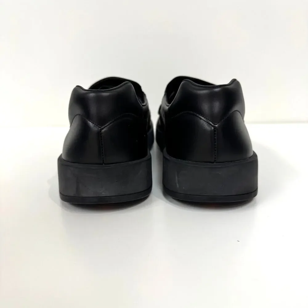 PRADA Kiltie Black Leather Fringe Sneaker Loafers 11 Casual Dress Sport Shoes